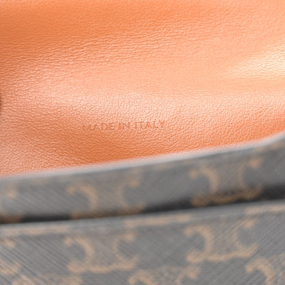 Celine Triomphe Canvas Lambskin Phone Pouch With Flap Tan 7 of 11
