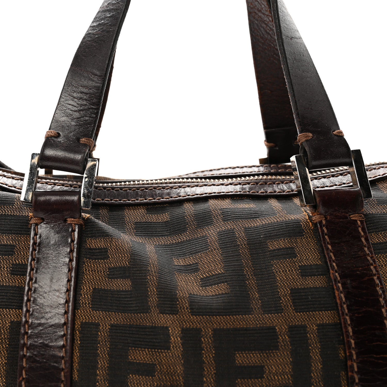 Fendi Zucca Mini Boston Satchel Tobacco 7 of 9