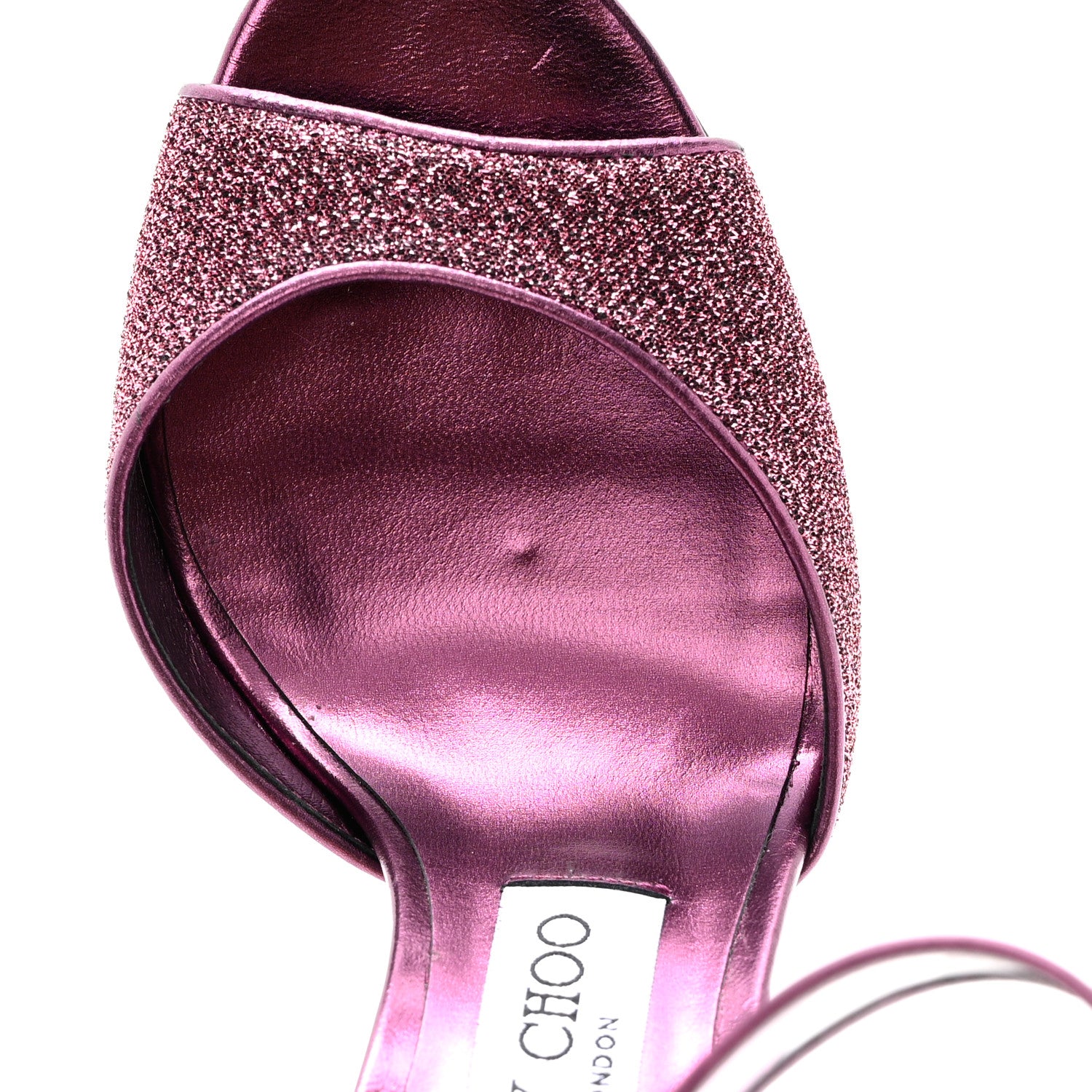 Jimmy Choo Metallic Lurex Perspex Moscow 100 Pumps 35 Jazzberry 9 of 12