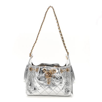 Chanel Metallic Aged Calfskin Quilted Mini Chanel 25 Handbag Silver 1 of 11