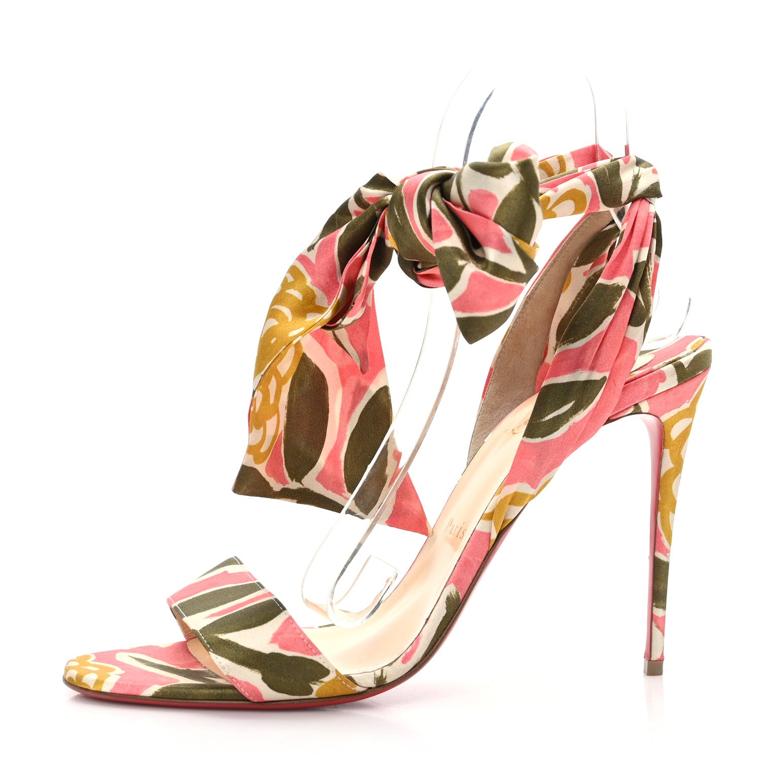 Christian Louboutin Crepe Satin Raoul Du Desert 100 Sandal 40.5 Jupon 1 of 8