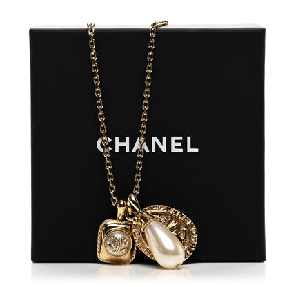 Chanel Crystal Pearl Necklace Gold 6 of 6