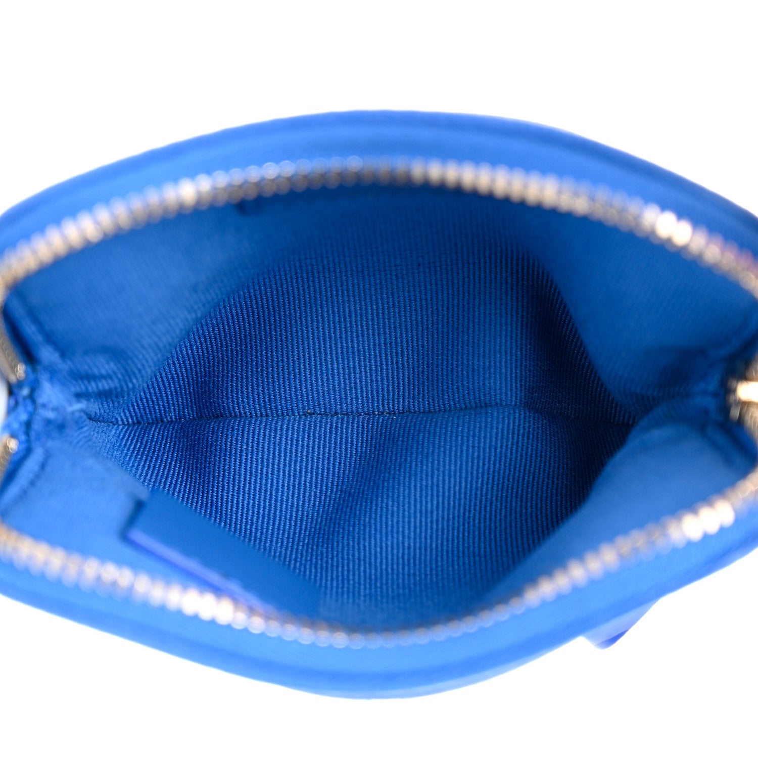 Chanel Caviar Quilted Zip Card Holder Wallet Blue 5 of 9