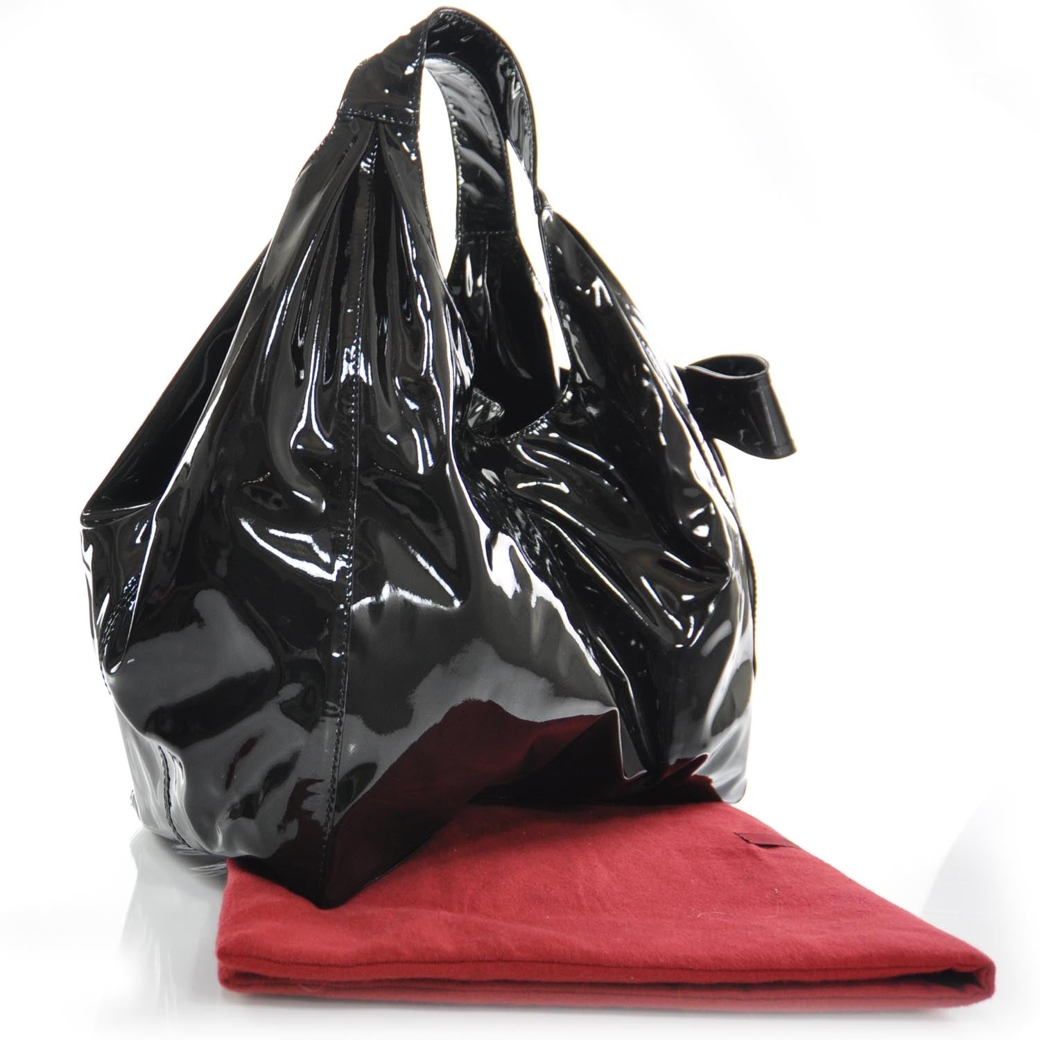 Valentino Garavani Patent Lacca Nuage Hobo Black 3 of 8