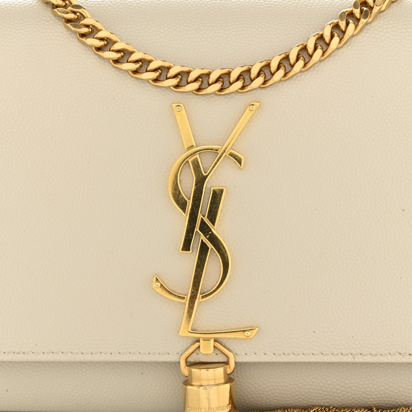 Grain De Poudre Small Classic Monogram Kate Tassel Satchel Blanc Vintage