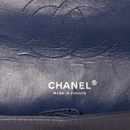 Chanel Washed Caviar Quilted Medium Double Flap Dark Blue 9 of 12