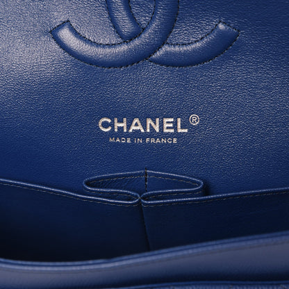 Chanel Caviar Quilted Medium Double Flap Dark Blue 9 of 10
