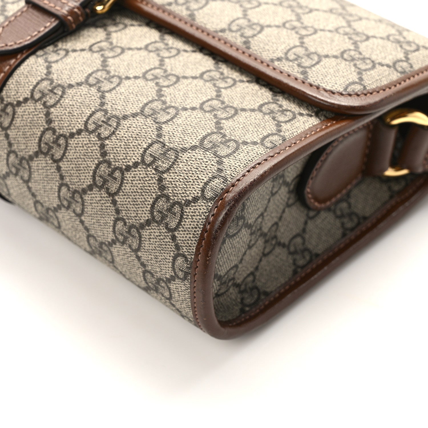 Gucci GG Supreme Monogram Azalea Calfskin Retro Interlocking G Messenger Beige Ebony Brown Sugar 11 of 12