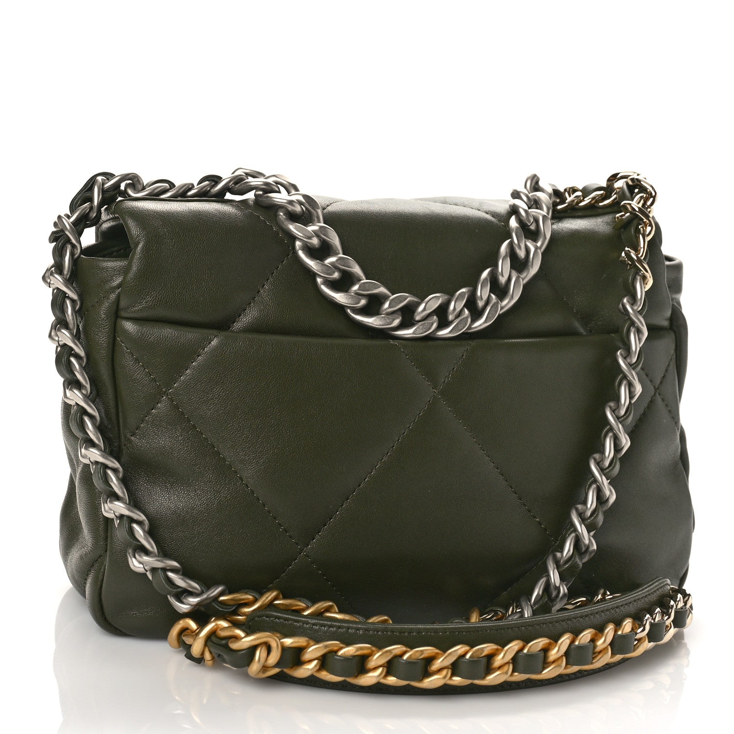 Chanel Lambskin Quilted Medium Chanel 19 Flap Khaki 3 of 10