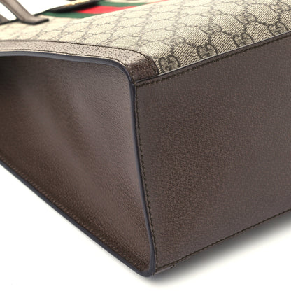 Gucci GG Supreme Monogram Web Ophidia Vertical Tote Brown 10 of 11