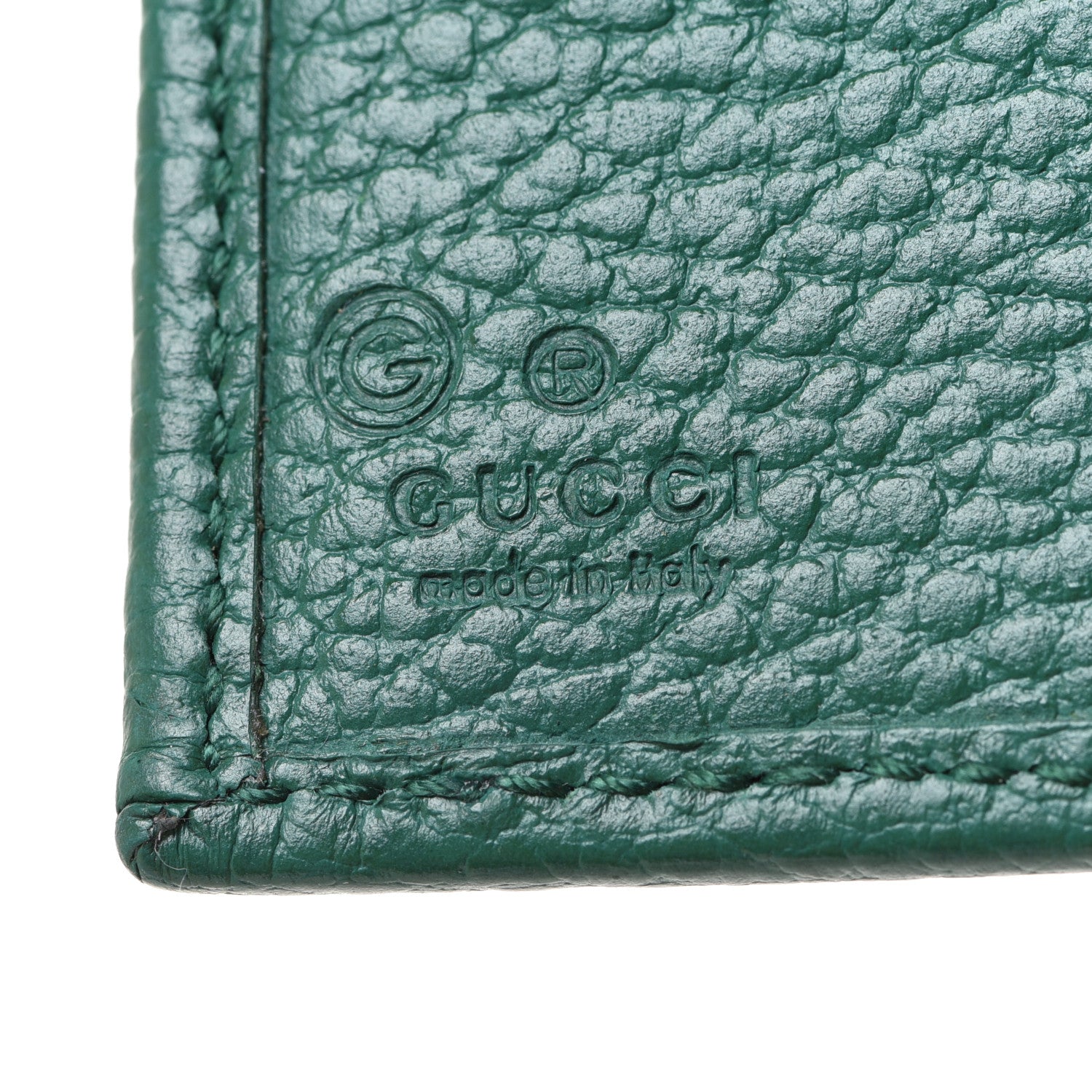 Gucci Dollar Calfskin Interlocking G French Wallet Emerald 7 of 9