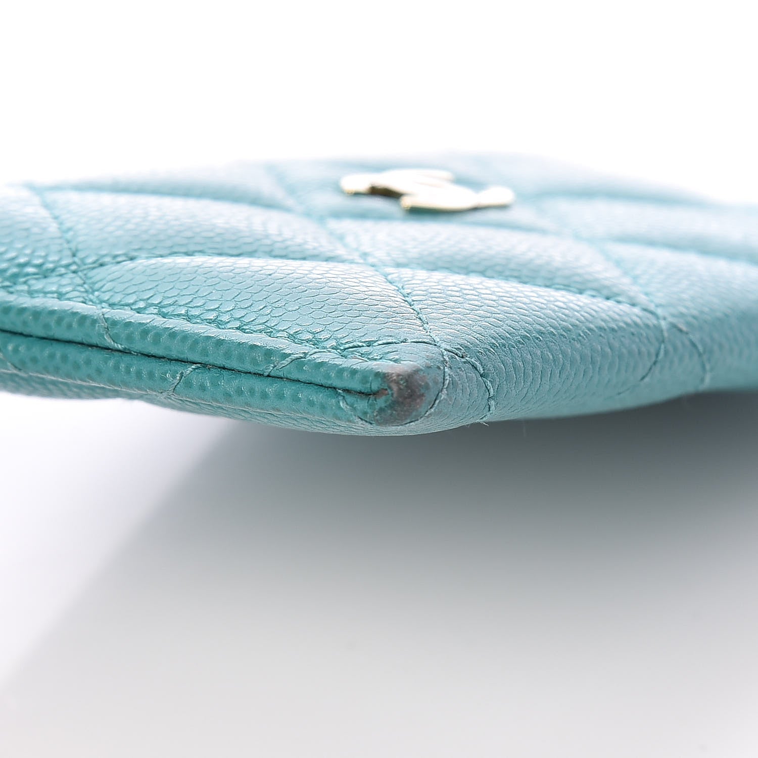 Chanel Caviar Quilted Card Holder Turquoise 11 of 12