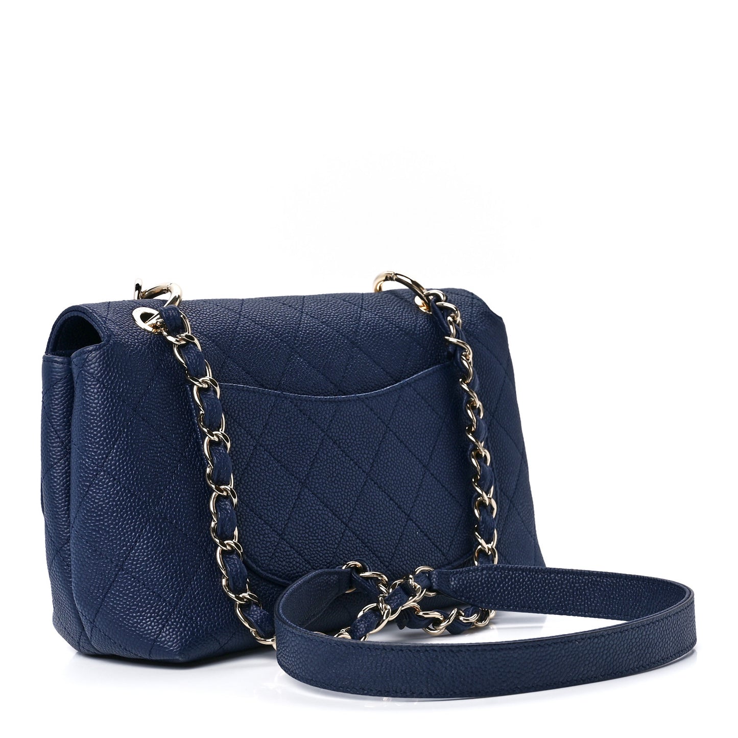 Caviar Quilted City Walk Flap Navy Blue