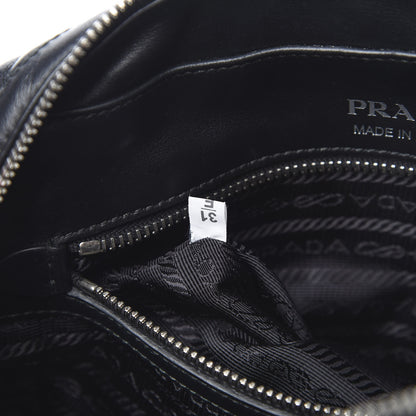 Prada Soft Calfskin Impunture Diagramme Top Handle Crossbody Bag Black 7 of 11