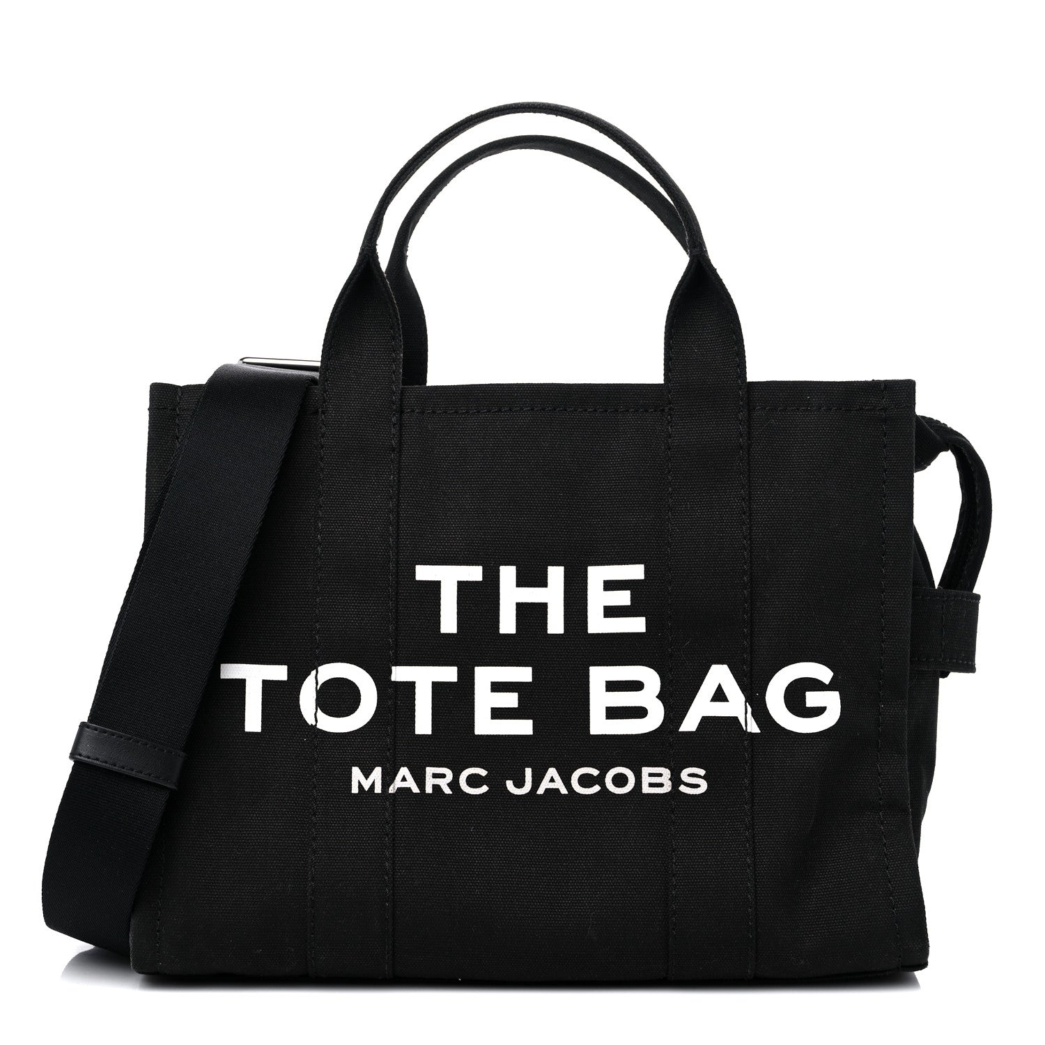 Marc Jacobs Cotton Canvas Small The Traveler Tote Bag Black 1 of 10