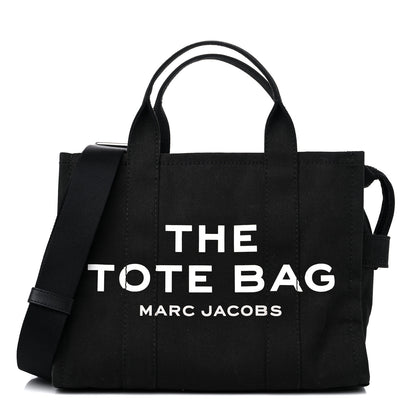 Marc Jacobs Cotton Canvas Small The Traveler Tote Bag Black 1 of 10