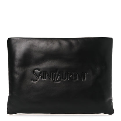 Saint Laurent Lambskin Large Puffy Pouch Black 1 of 12