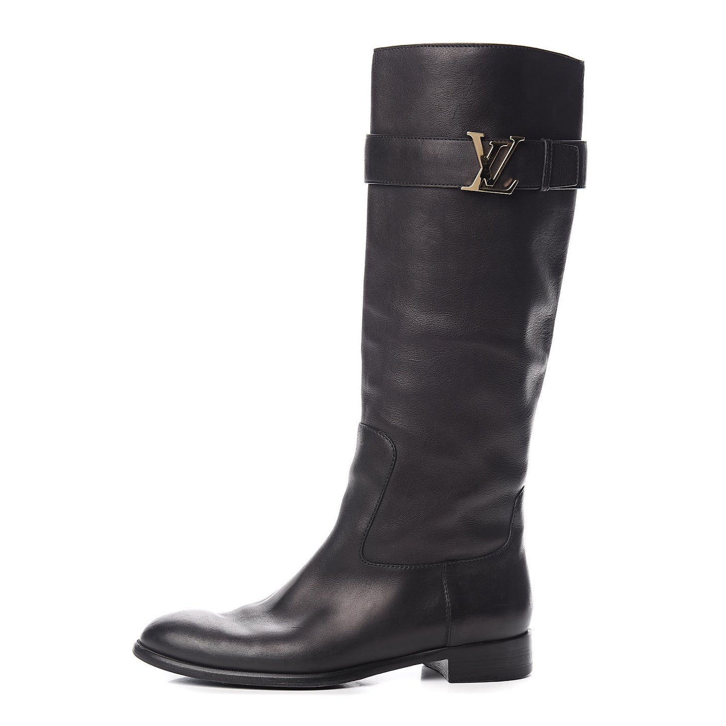 Calfskin Legacy Flat High Boots 38 Black