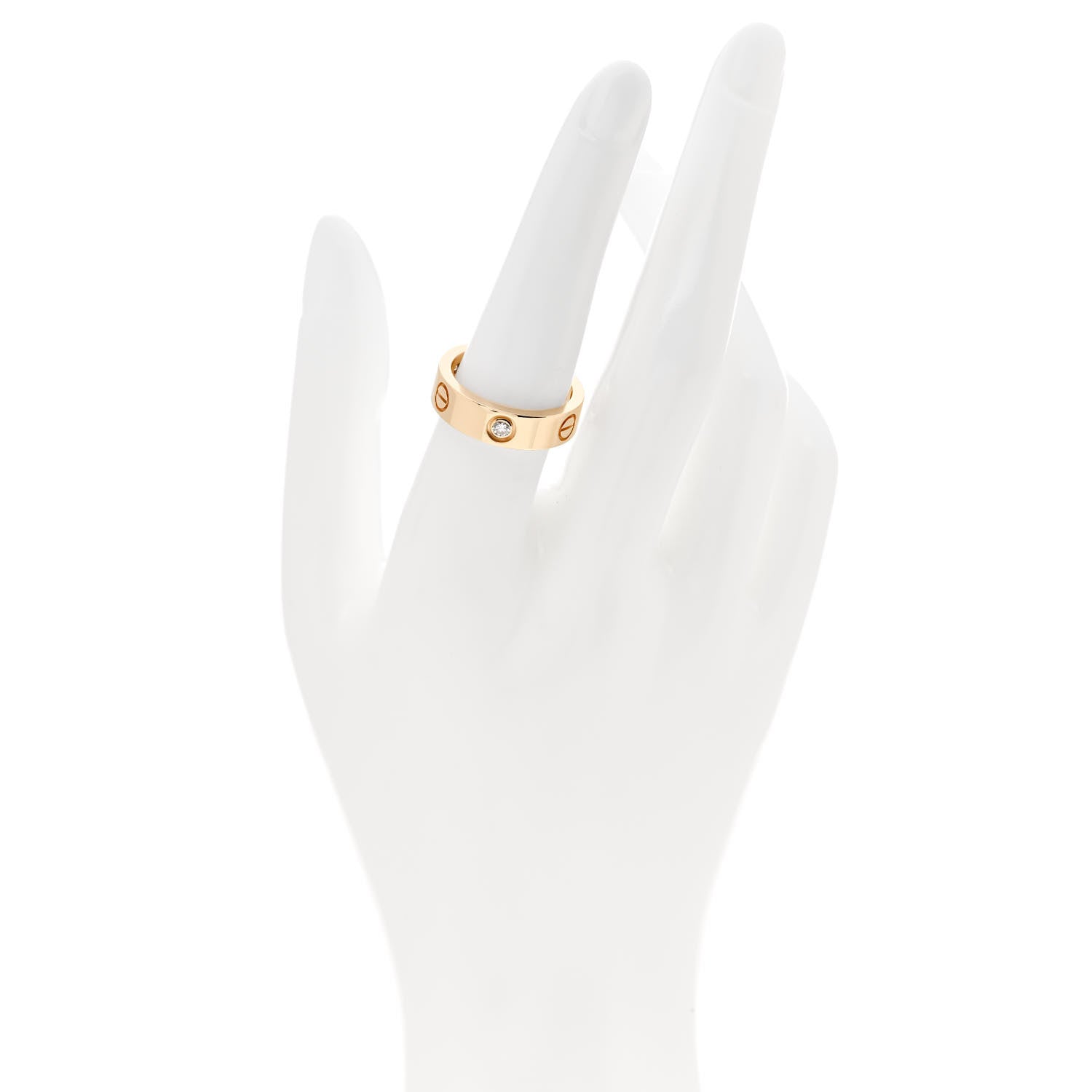 Cartier 18K Yellow Gold 3 Diamond 5.5mm LOVE Ring 55 7.25 2 of 4