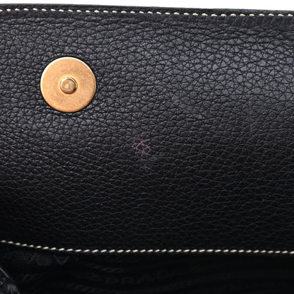 Prada Paglia Vitello Daino Frame Satchel Black 8 of 14
