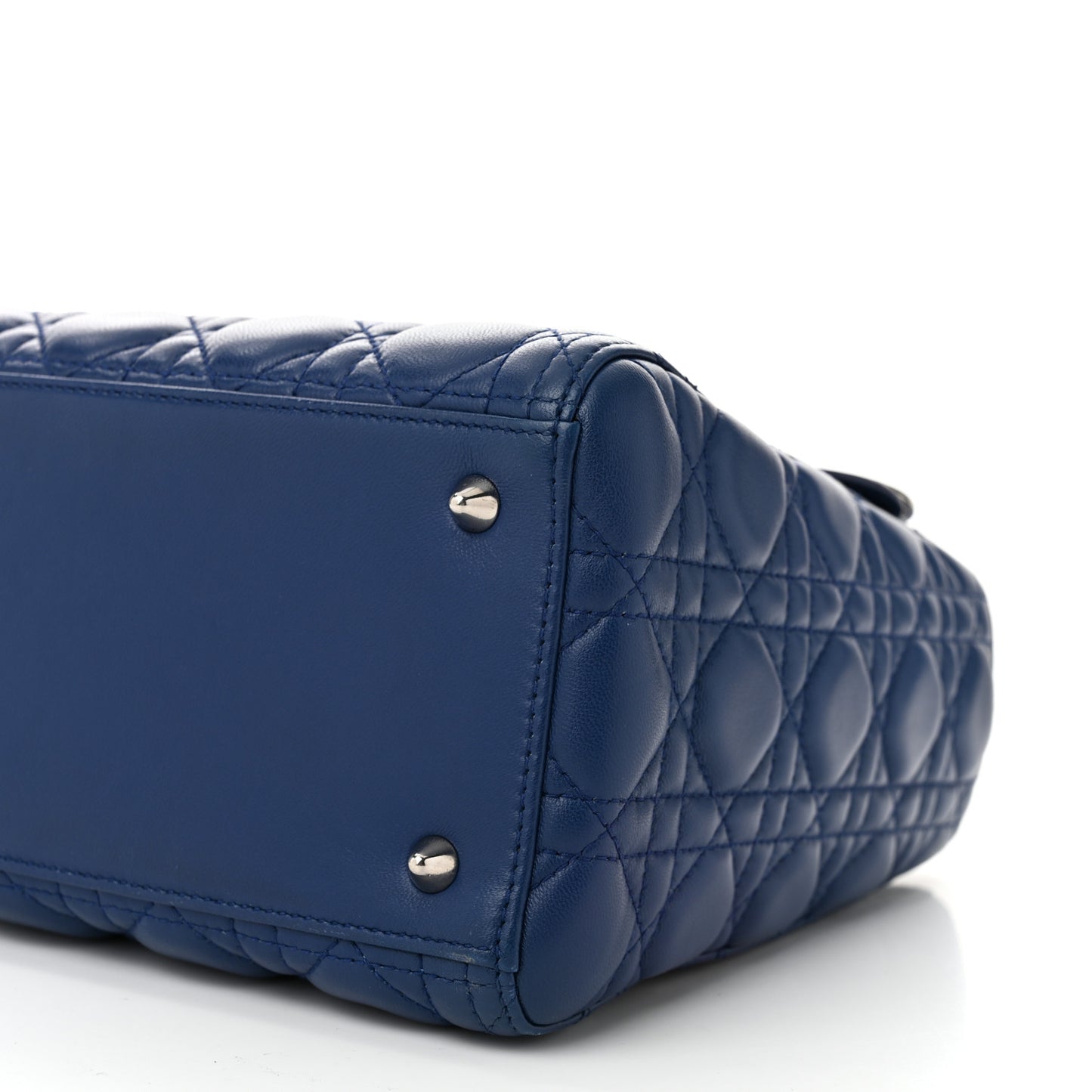 Lambskin Cannage Medium Lady Dior Blue