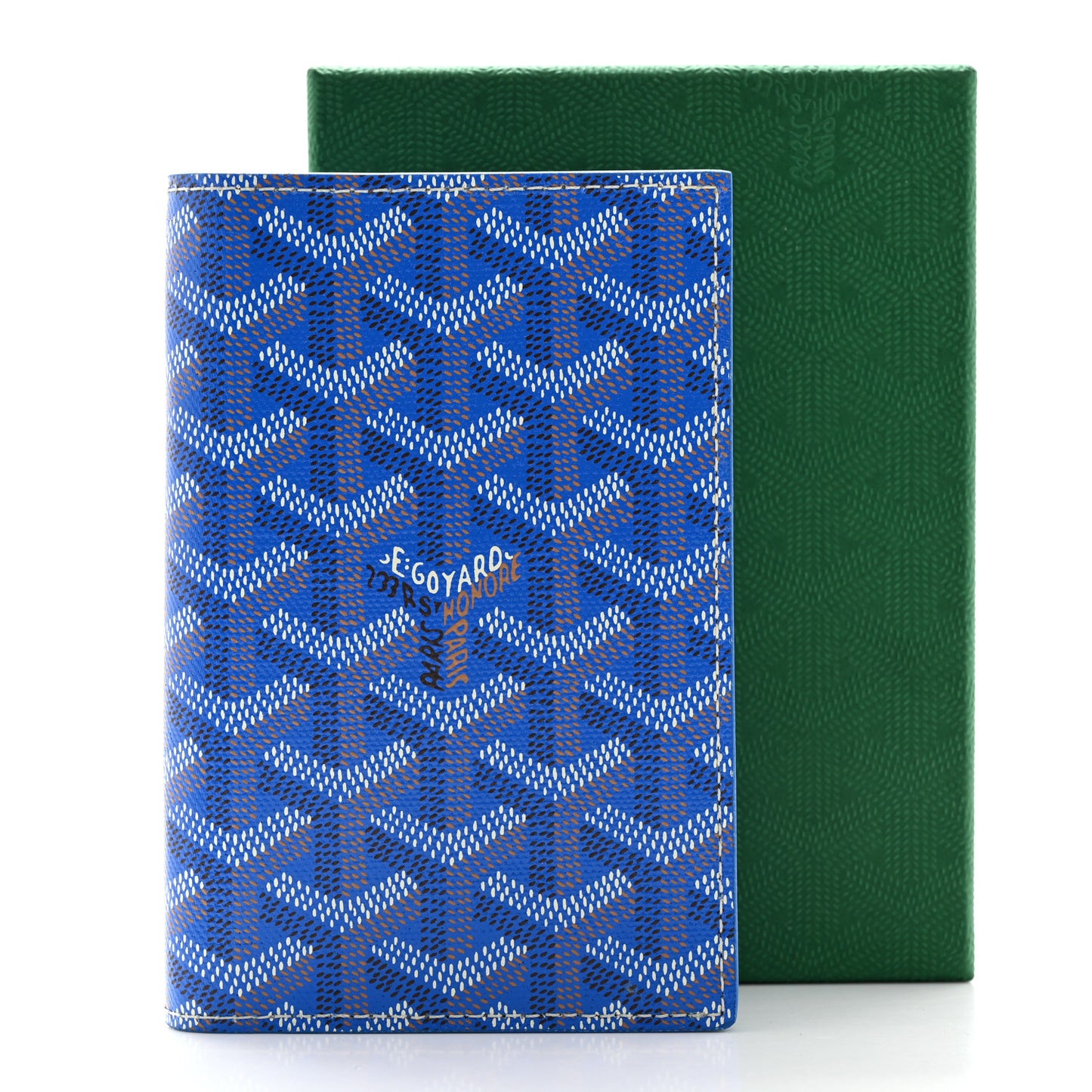 Goyardine Grenelle Passport Wallet Sky Blue