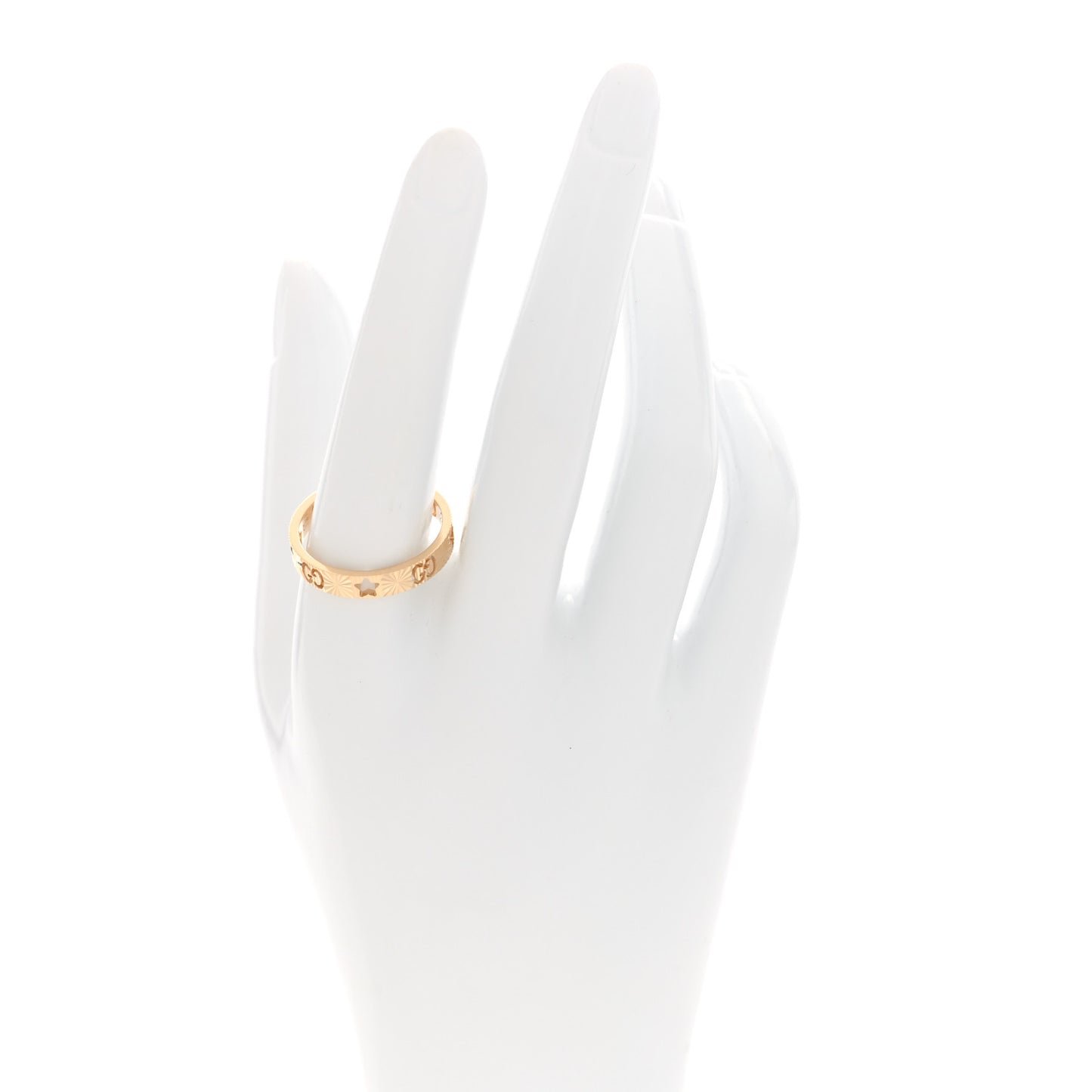 18K Yellow Gold Icon Stars Band Ring 62 10