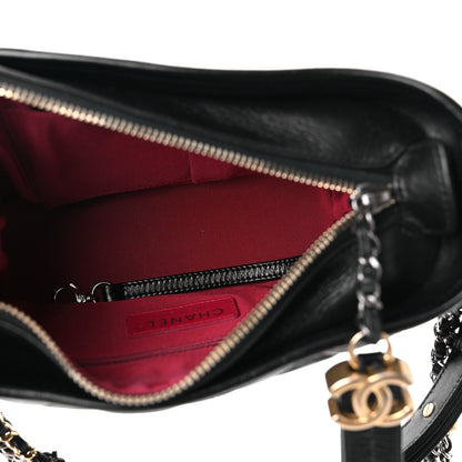 Chanel Aged Calfskin Quilted Small Gabrielle Hobo Black 5 of 10