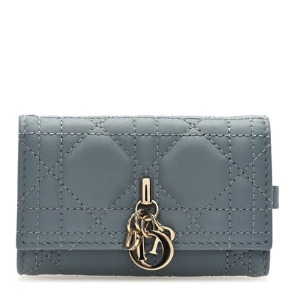 Christian Dior Lambskin Cannage Miss Dior 4 Key Holder Wallet Cloud Blue 1 of 7