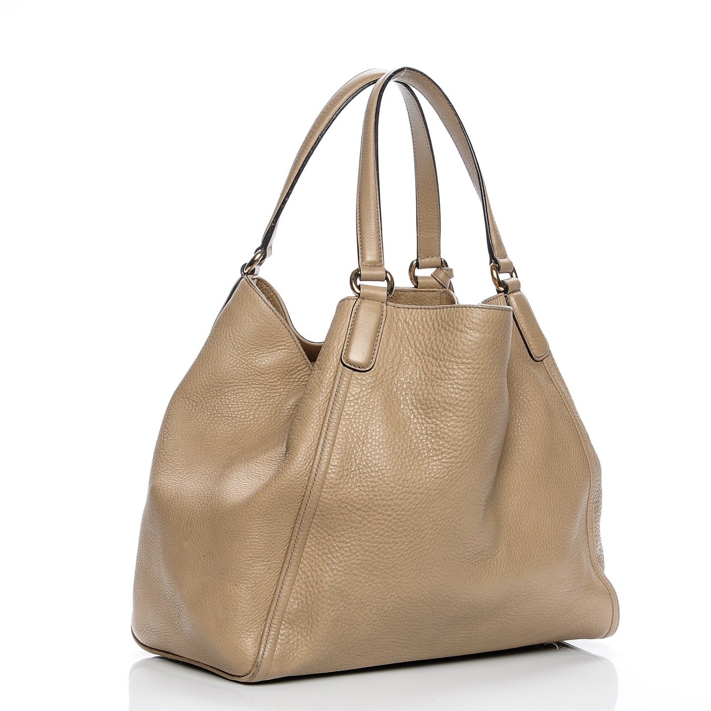 Pebbled Calfskin Medium Soho Shoulder Bag Camelia