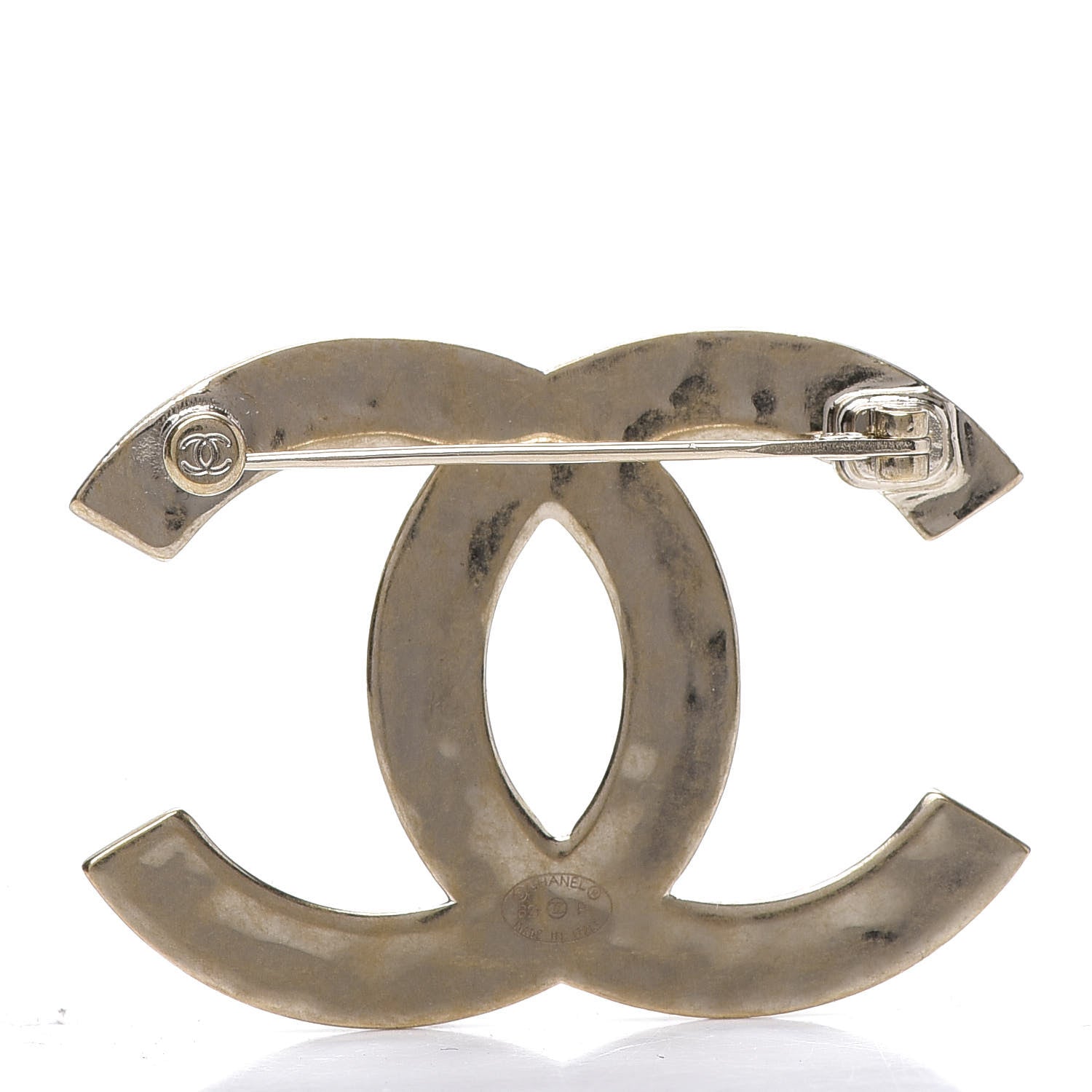 Chanel Metal CC Diamond Quilted Brooch Light Gold 3 of 4