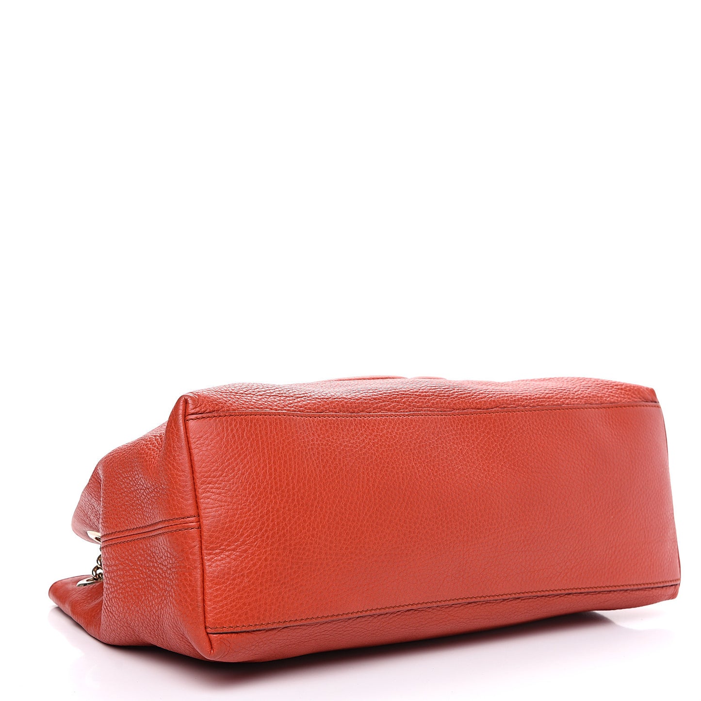 Pebbled Calfskin Medium Soho Chain Shoulder Bag Sun Orange