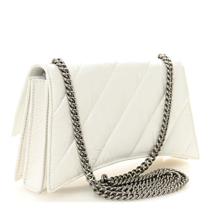 Balenciaga Crushed Calfskin Quilted Small Crush Chain Bag Optic White 3 of 10