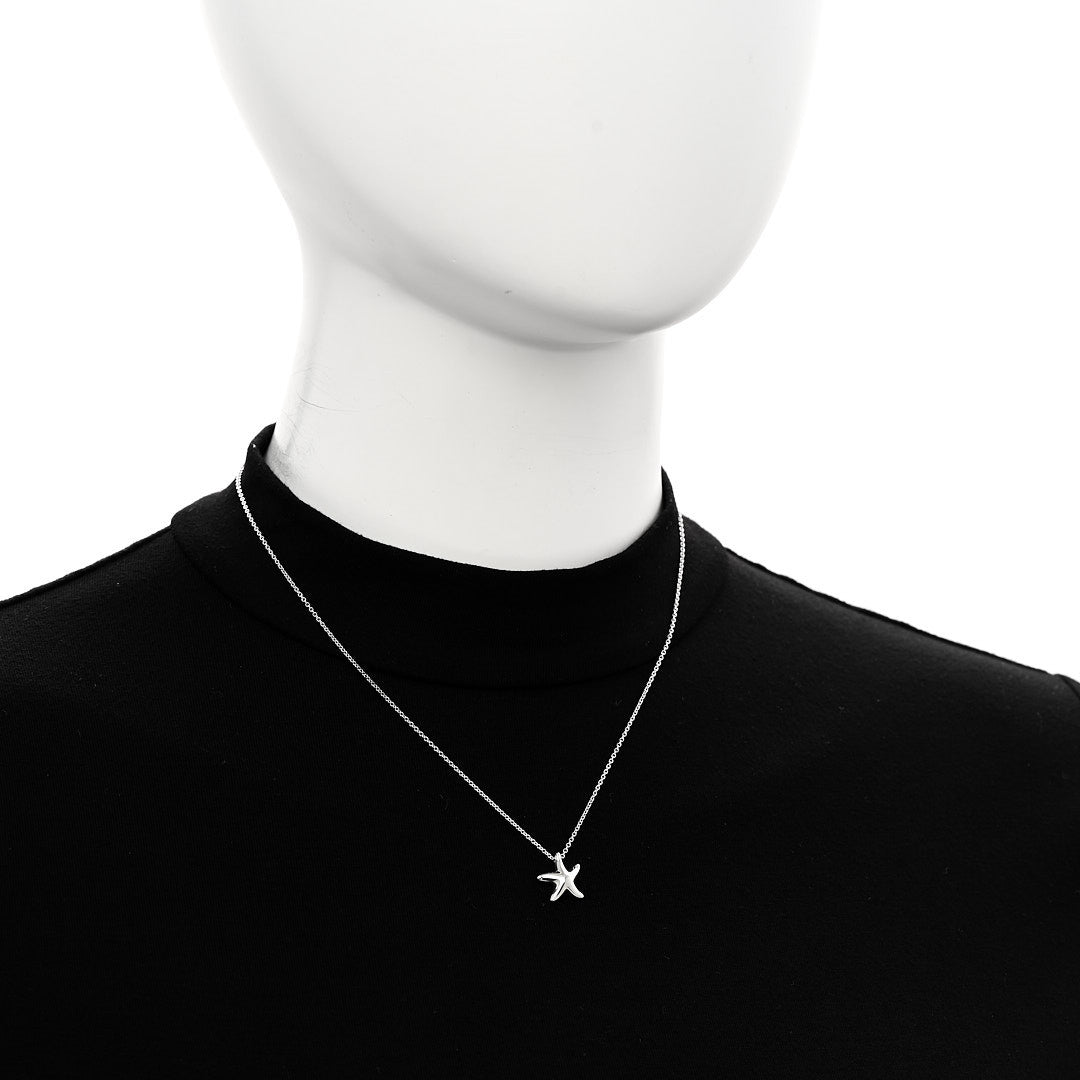 Tiffany Sterling Silver 12mm Elsa Peretti Starfish Pendant Necklace 2 of 5