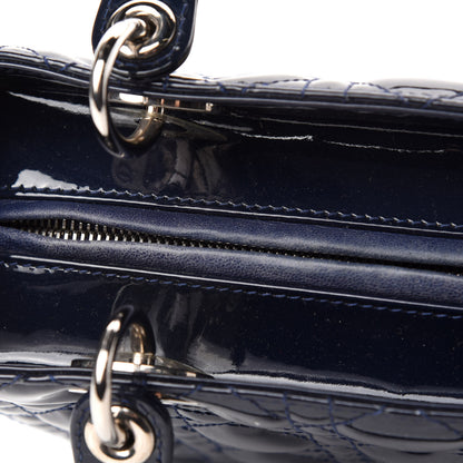 Christian Dior Patent Cannage Medium Lady Dior Navy Blue 8 of 12