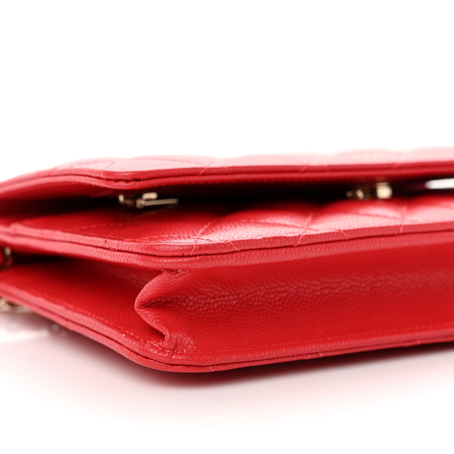 Chanel Caviar Quilted Wallet On Chain WOC Red 10 of 13