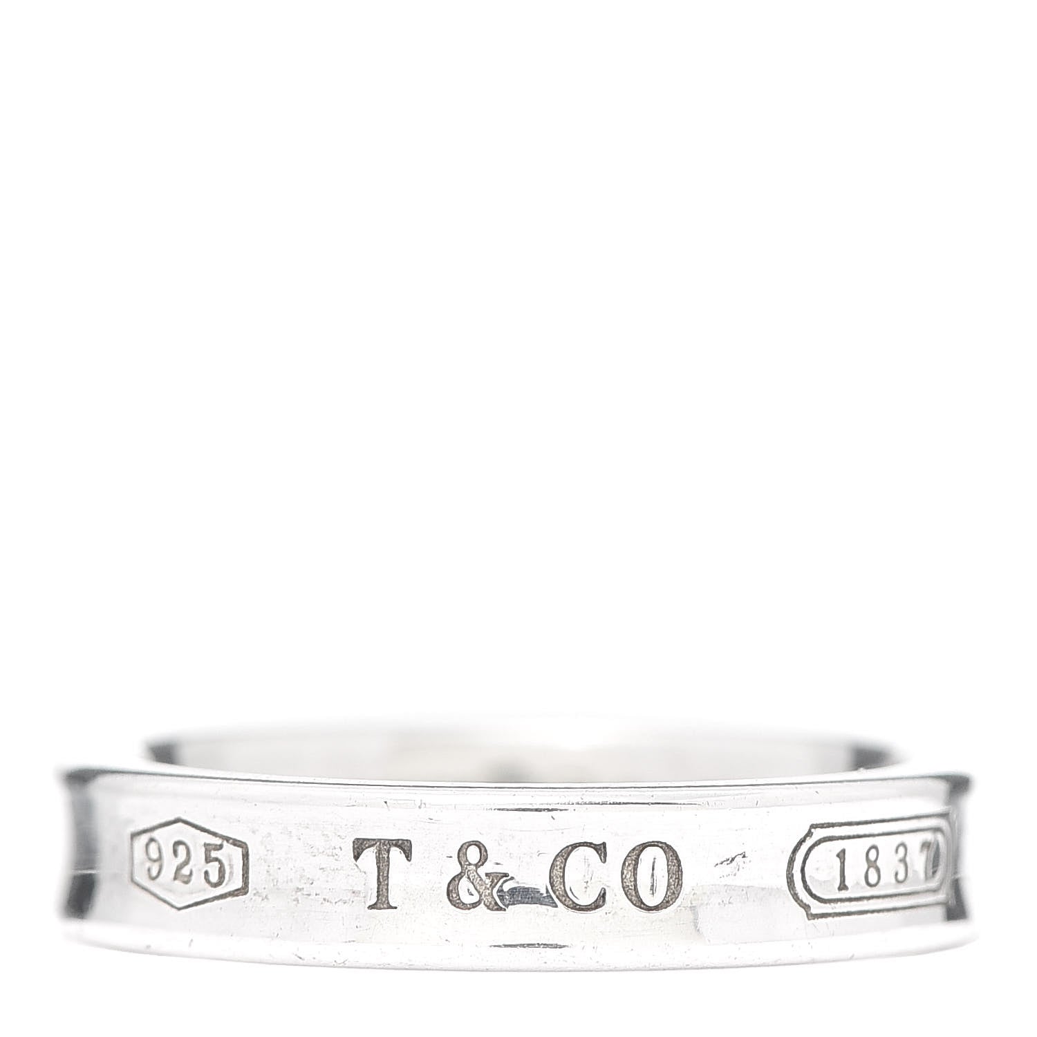 Tiffany Sterling Silver Narrow 1837 Band Ring 52 6 1 of 5