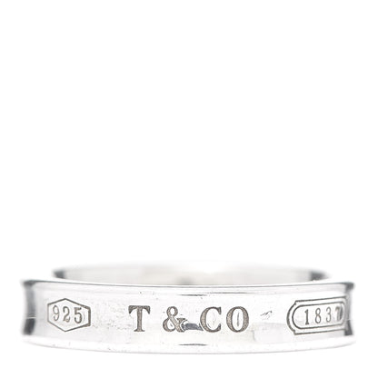 Tiffany Sterling Silver Narrow 1837 Band Ring 52 6 1 of 5