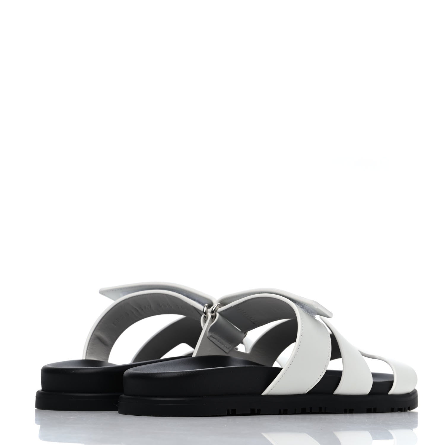 Hermes Calfskin Womens Chypre Sandals 38.5 White 3 of 4