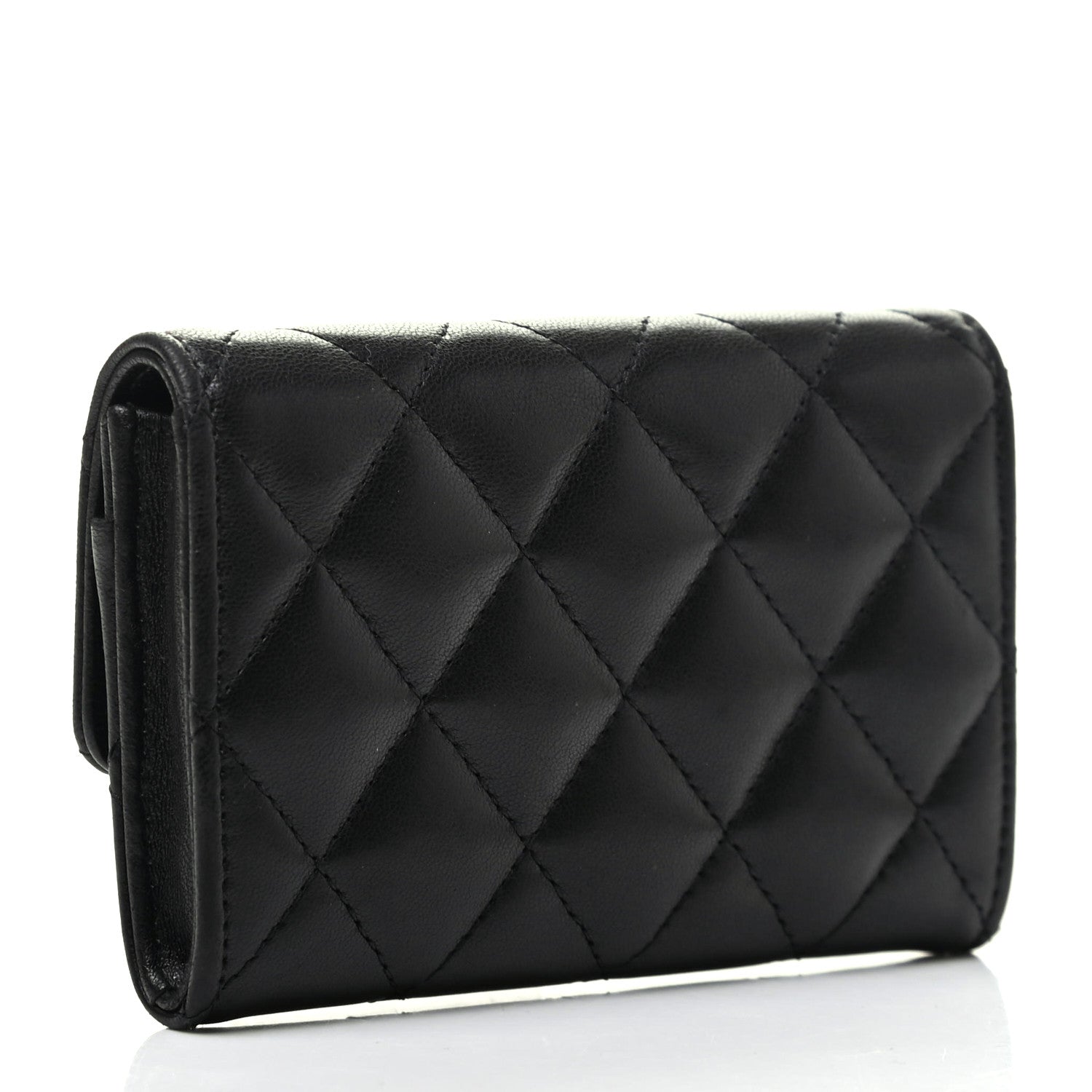 Chanel Lambskin Quilted Flap Card Holder Black 3 of 9