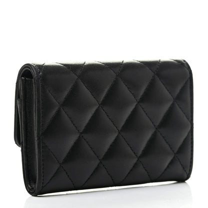 Chanel Lambskin Quilted Flap Card Holder Black 3 of 9