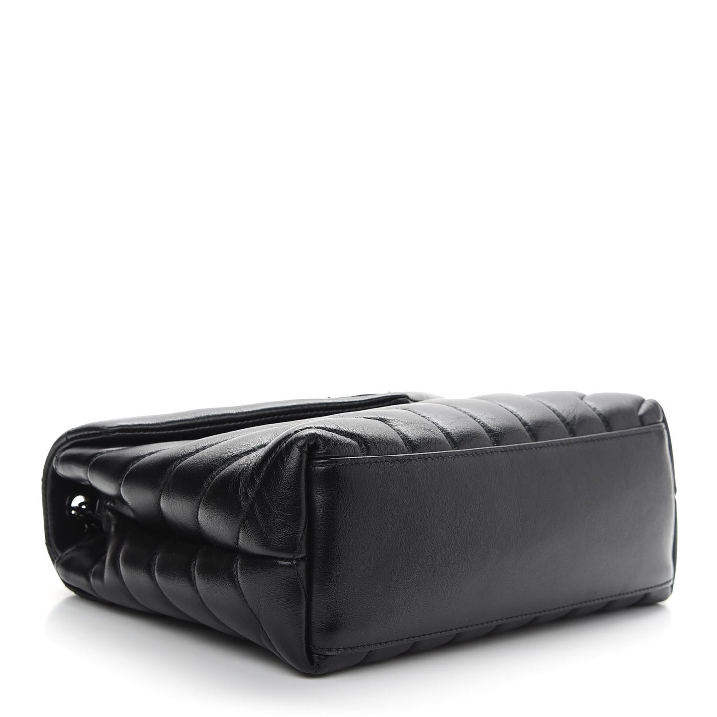 Calfskin Y Quilted Monogram Small Loulou Chain Satchel Black