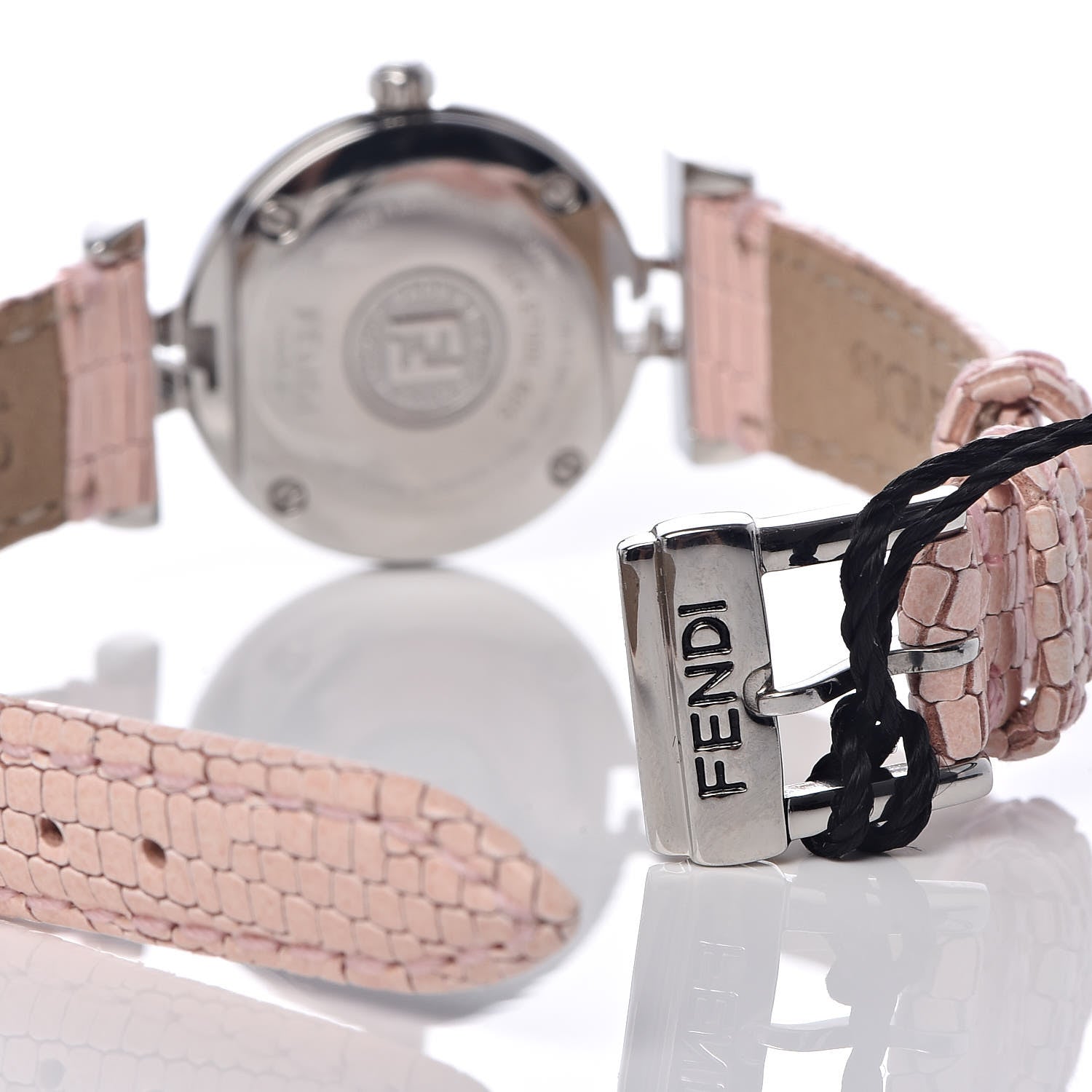Fendi Stainless Steel Calfskin Diamond Pink Mother of Pearl 23mm Moda Quartz Watch 8 of 10