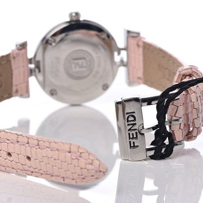 Fendi Stainless Steel Calfskin Diamond Pink Mother of Pearl 23mm Moda Quartz Watch 8 of 10