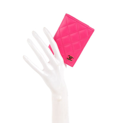Chanel Lambskin Quilted Card Holder Wallet Fuchsia 2 of 7