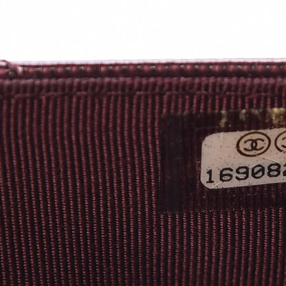 Chanel Striated Patent Quilted Wallet on Chain WOC Bordeaux 8 of 13