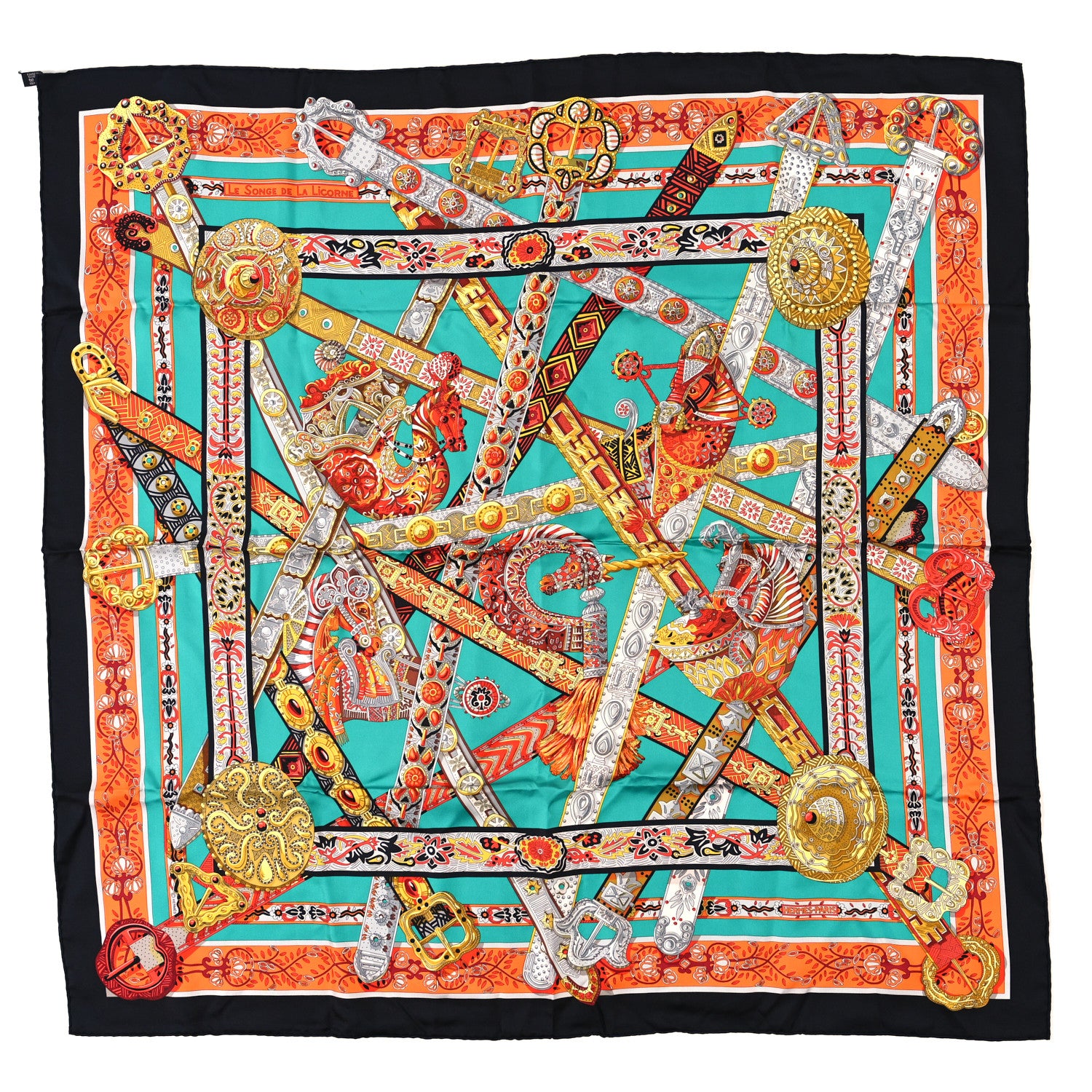 Hermes Silk Le Songe De La Licorne Scarf 90 1 of 5