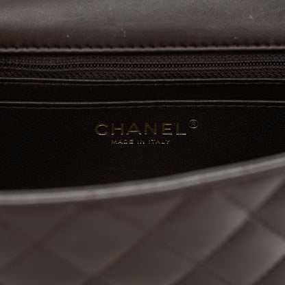 Chanel Lambskin Quilted Mini Rectangular Flap Dark Brown 6 of 14