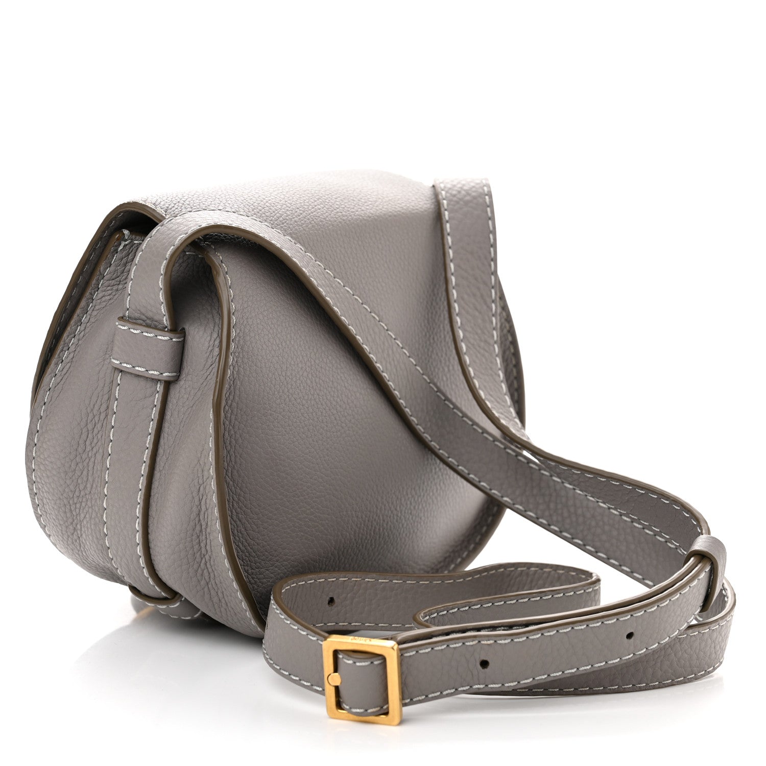 Chloe Calfskin Mini Marcie Round Crossbody Bag Grey 3 of 9