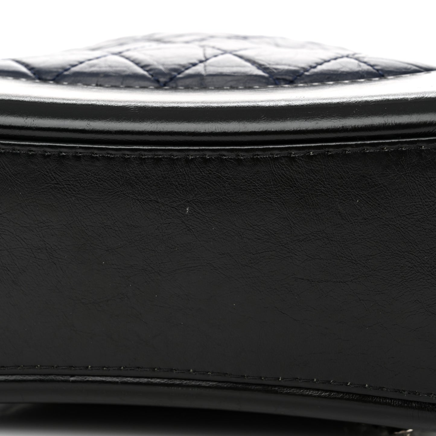 Aged Calfskin Quilted Gabrielle Backpack Navy Black
